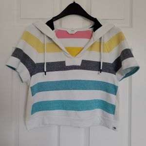 SPLENDID x GRAY MALIN Shoreline striped Misses size S short sleeve hoodie